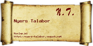 Nyers Talabor névjegykártya